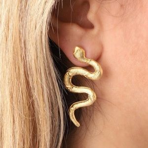 NWT St. Armands Designs of Sarasota Twisted Snake Earrings W/Posts In Color Gold